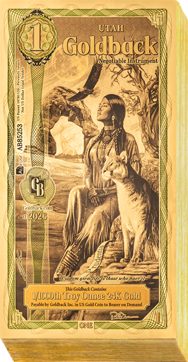                   1 Utah Goldback Gold Note (100 Notes)             
                            
