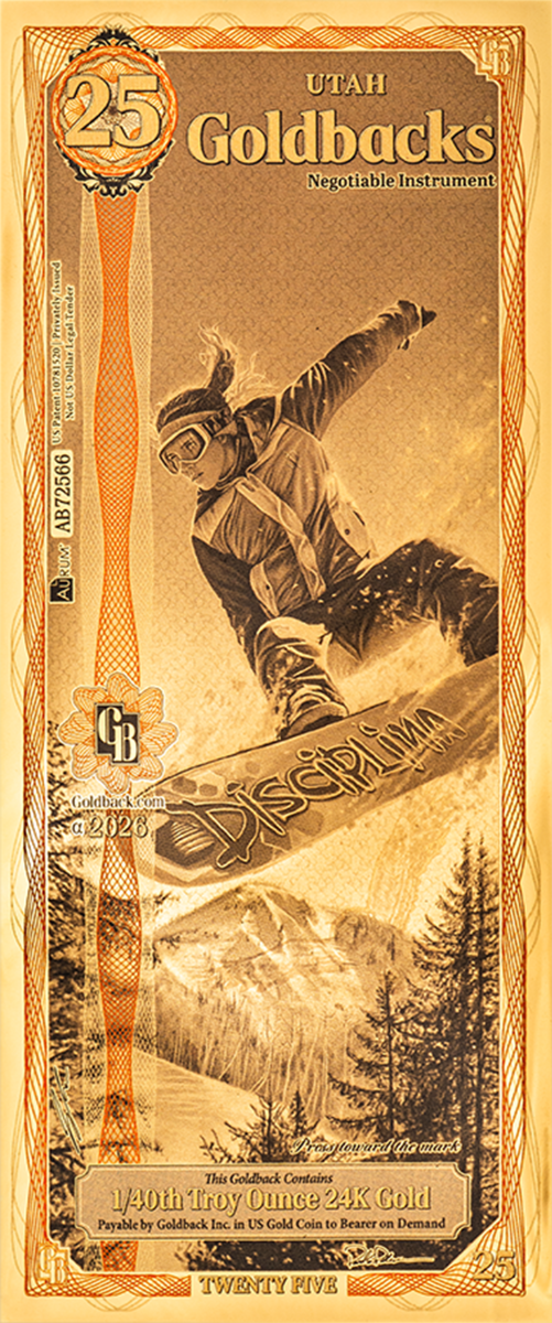                                 
  25 Utah Goldback Gold Note                          