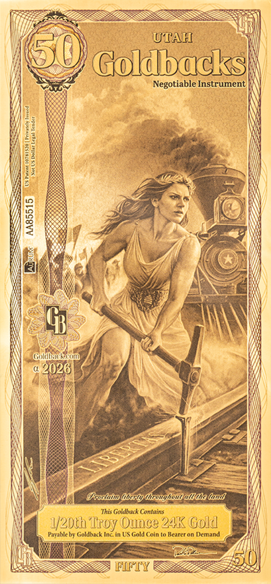       50 Utah Goldback Gold Note                          
                            