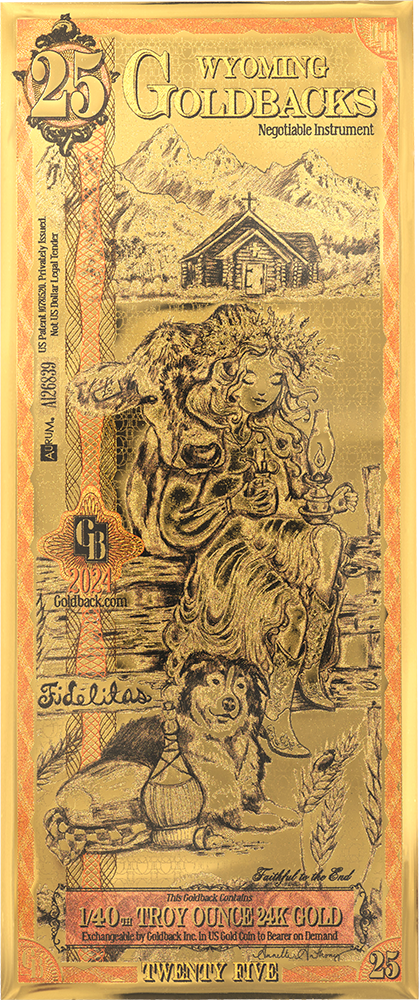25 Wyoming Goldback Gold Note