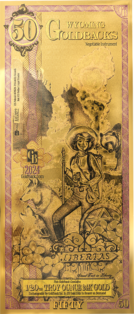 50 Wyoming Goldback Gold Note