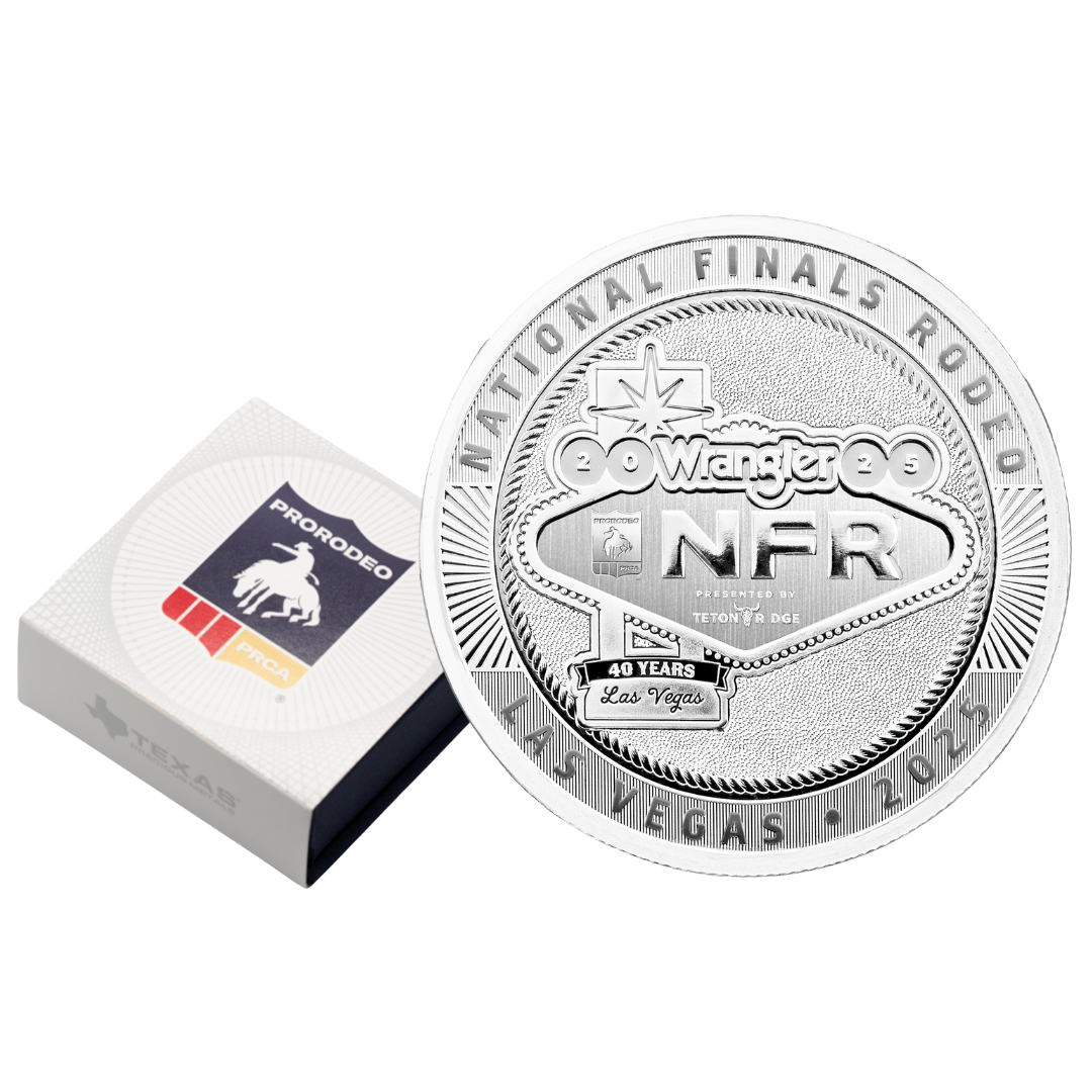 1 oz National Finals Rodeo Silver Round (Reverse Proof) with Custom Box