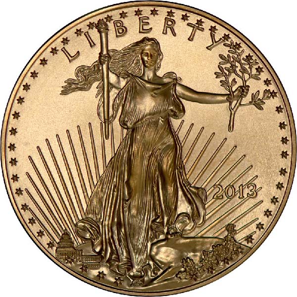 Obverse of 1/4 oz American
Gold Eagle