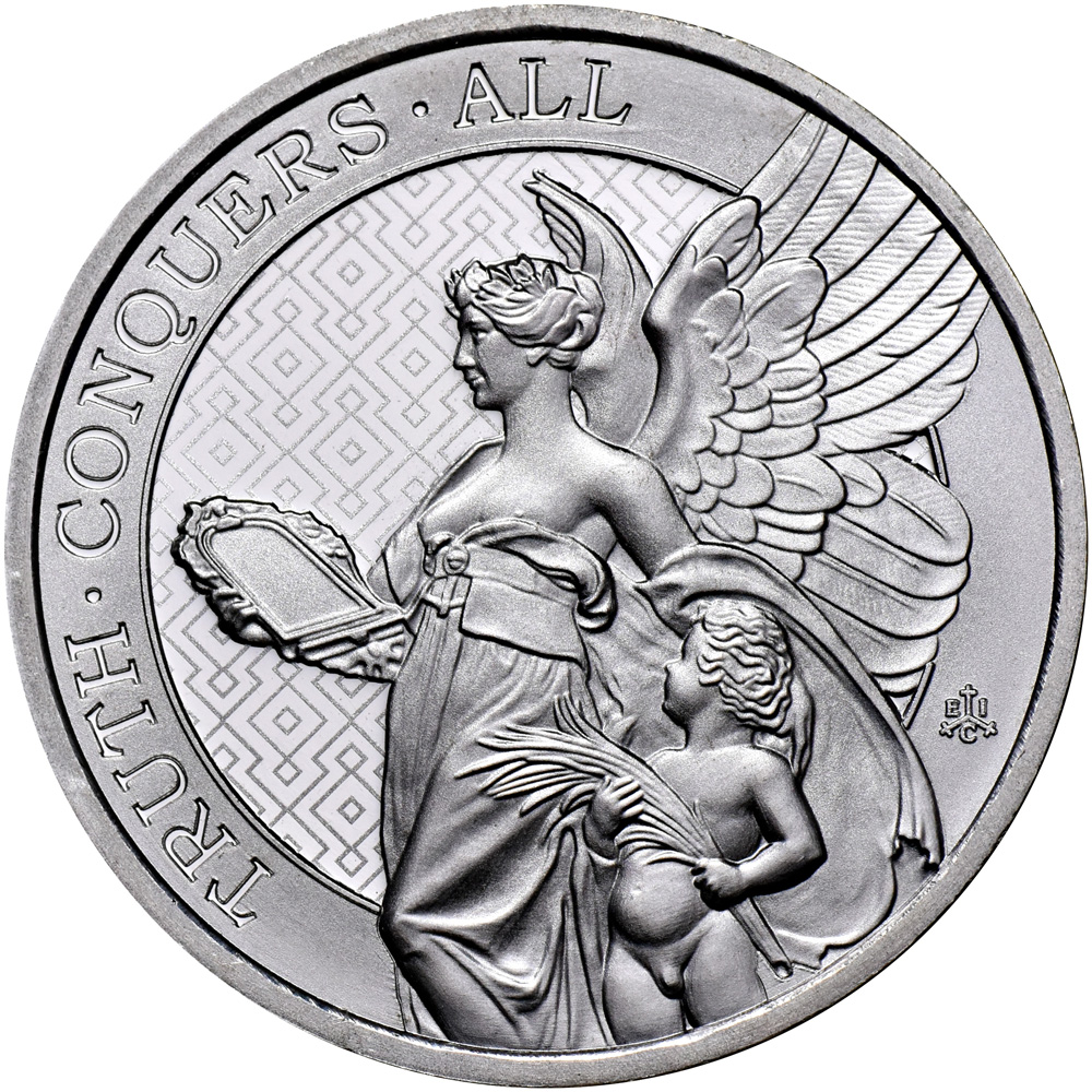 2022
St Helena 1 oz Silver Queens Virtues Truth Coin - Reverse