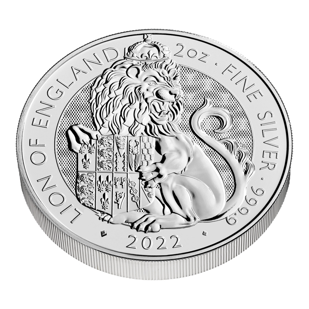 2022 Royal Mint 2 oz Tudor Beasts Lion Silver Coin | Texas