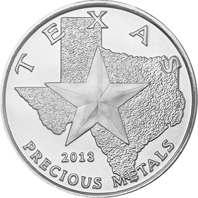 Obverse of 2013
Texas Silver Round