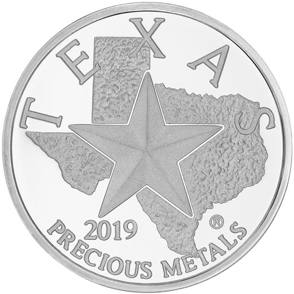 Obverse of 2019
Texas Silver Round