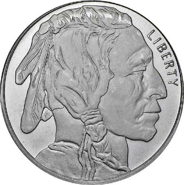 Obverse of Buffalo Silver Round