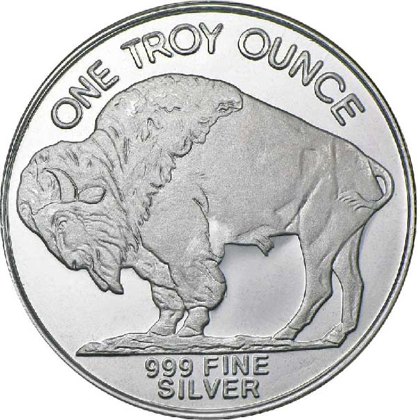 Reverse of Buffalo Silver Round